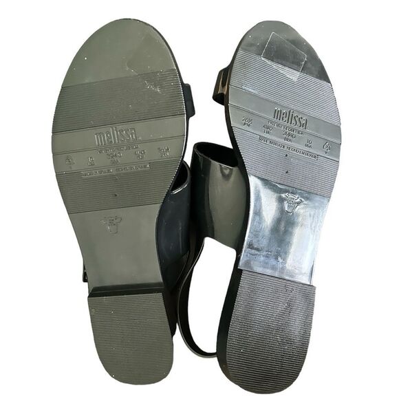 Melissa Classy PVC Jelly Open Toe Double Band Slingback Black Sandal Size 10 New - Picture 7 of 8